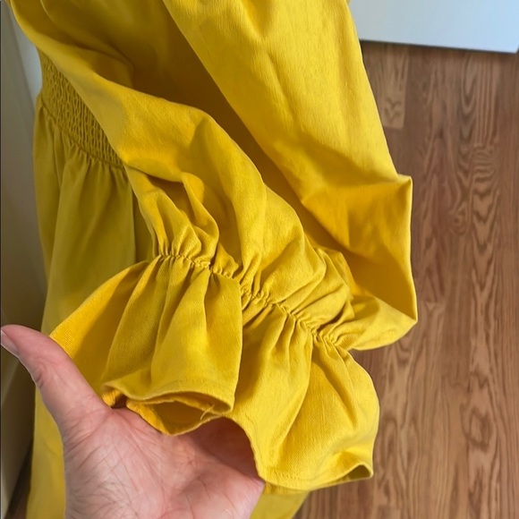Aura Gold Yellow Smocked Maxi Dress Size Large NWOT - Picture 4 of 7
